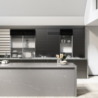 black kitchen surface